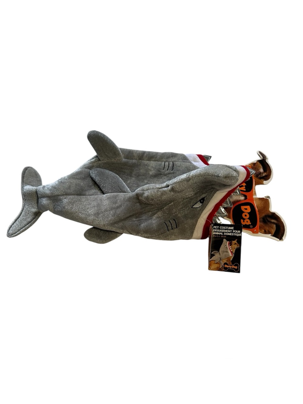 Party Dog shark costume XS/S For small dogs, also fits cats NEW